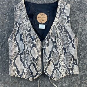 Steve Gambino Genuine Snakeskin Python Leather Vest Women’s XL